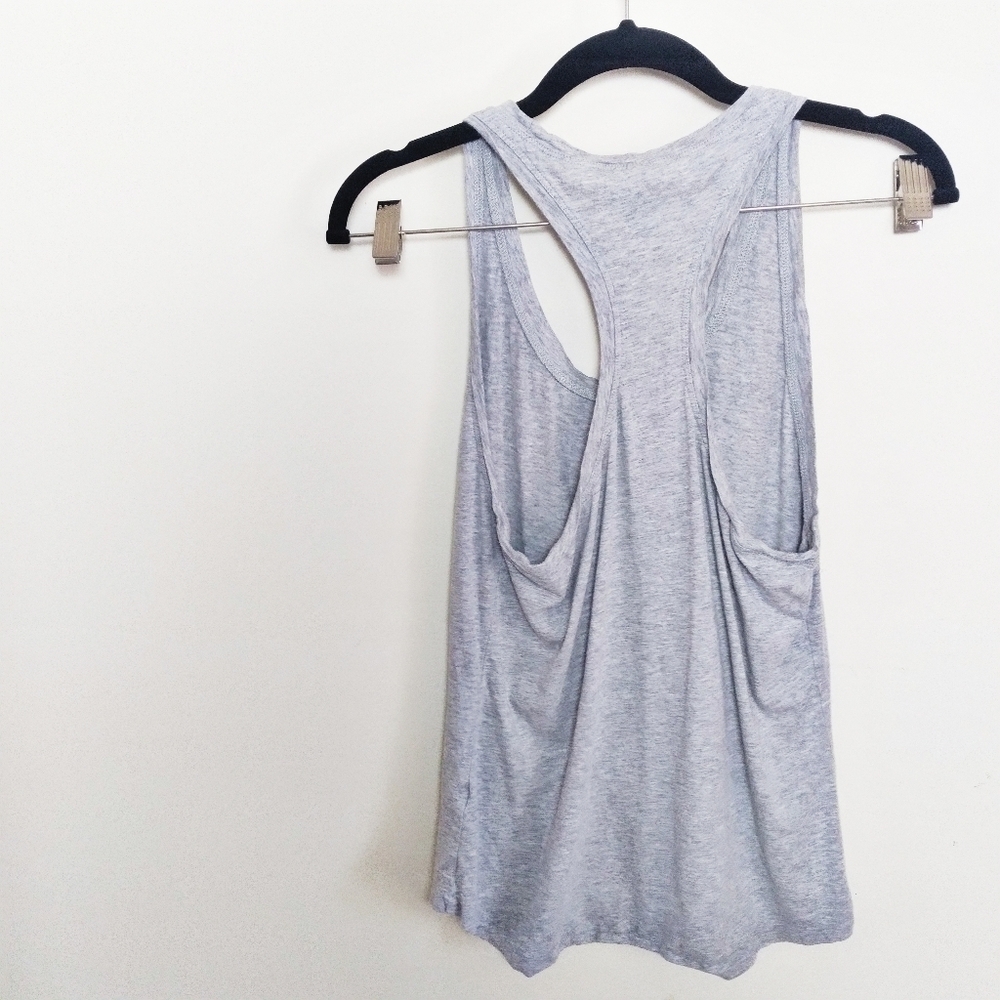 Fabletics Heather Gray Workout Athletic Racerback… - image 2